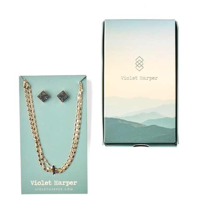 Gold Necklace And Earring Set